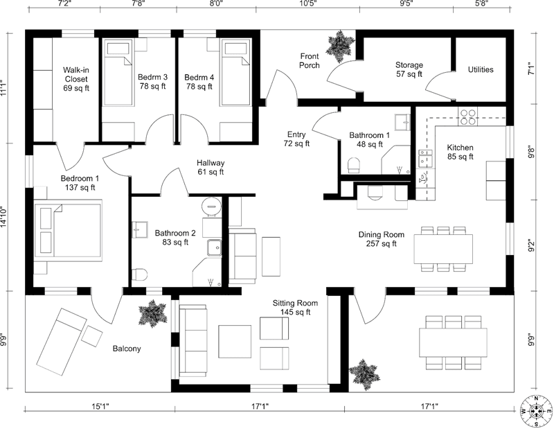Floor plan with annotations